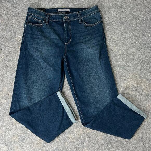 Joe’s Jeans Women’s Taffyta Boyfriend Denim Dark Wash Cuffed Relaxed Size 31 - Picture 1 of 11